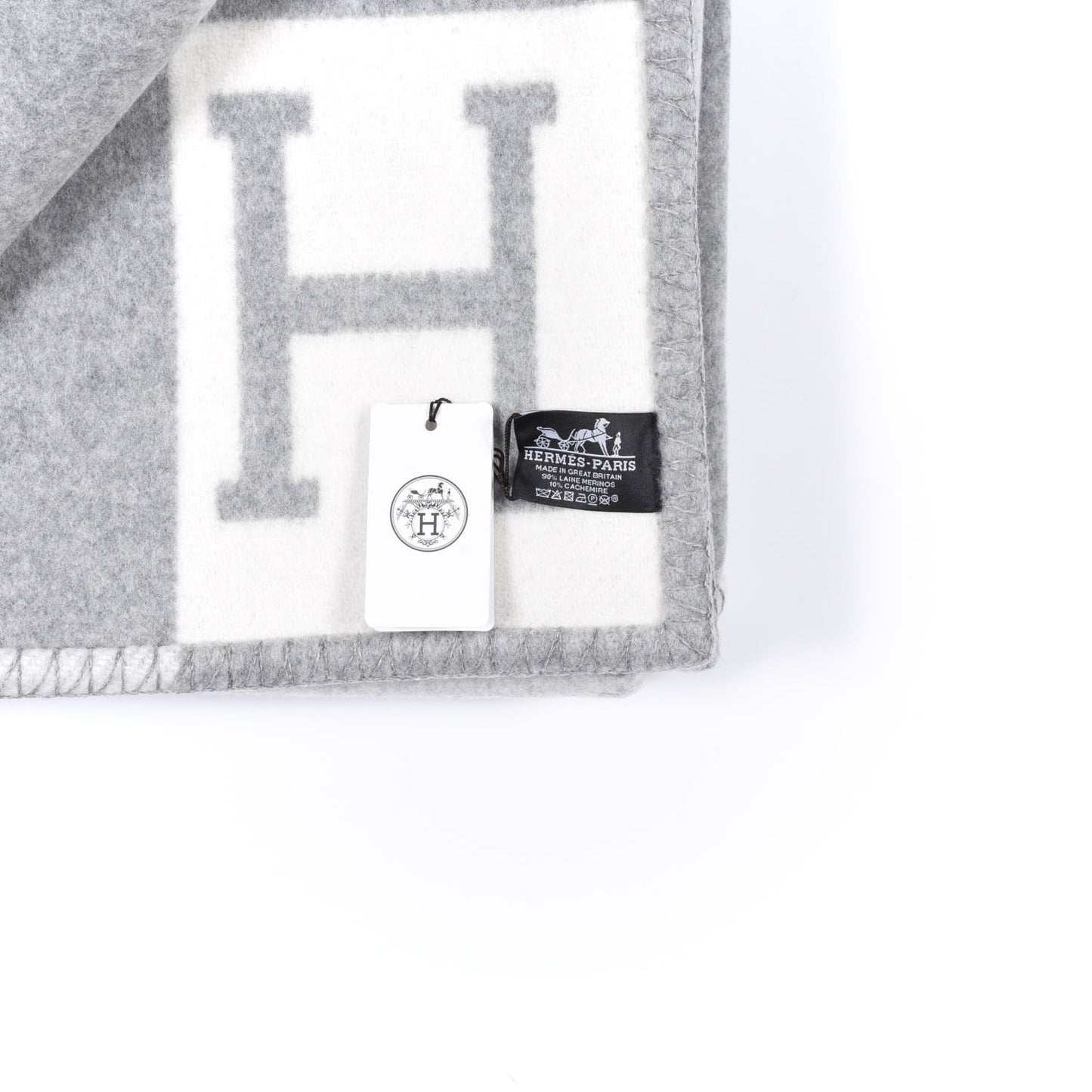 Wool Cashmere Avalon III Blanket Ecru Gris Clair