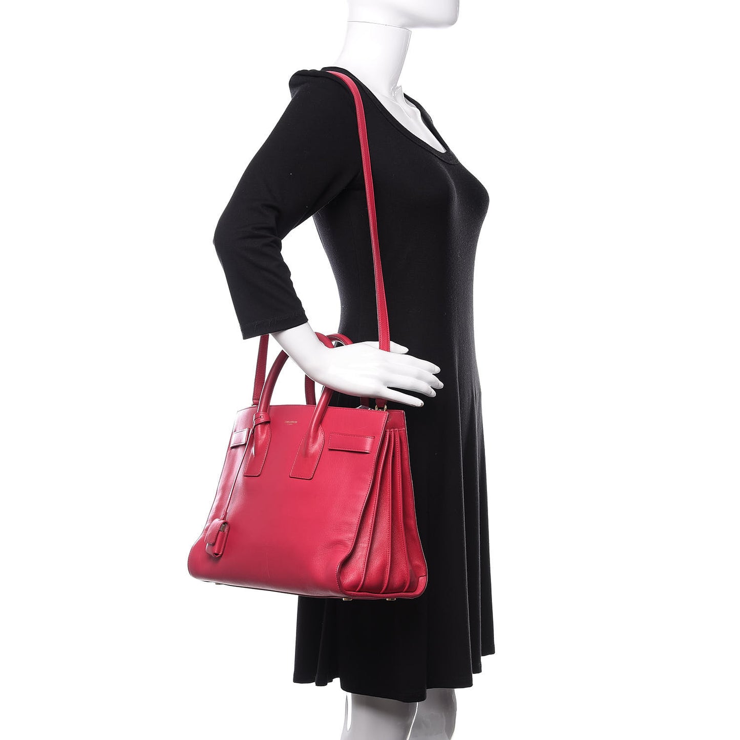 Calfskin Small Sac De Jour Fuchsia