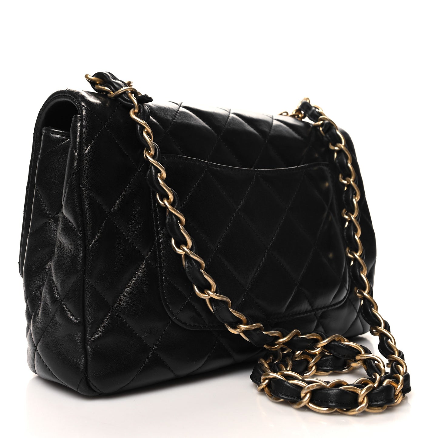 Lambskin Quilted Fancy Jewel Flap Black
