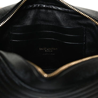 Saint Laurent Grain De Poudre Matelasse Monogram Mini Lou Camera Bag Black 5 of 10