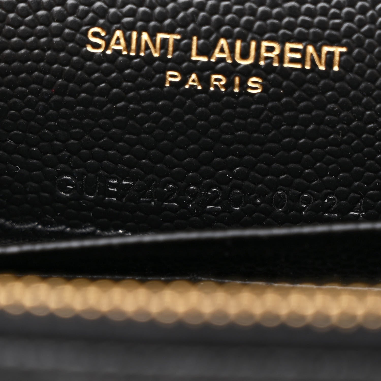 Saint Laurent Grain De Poudre Matelasse Chevron Monogram Envelope Chain Wallet Black 8 of 12