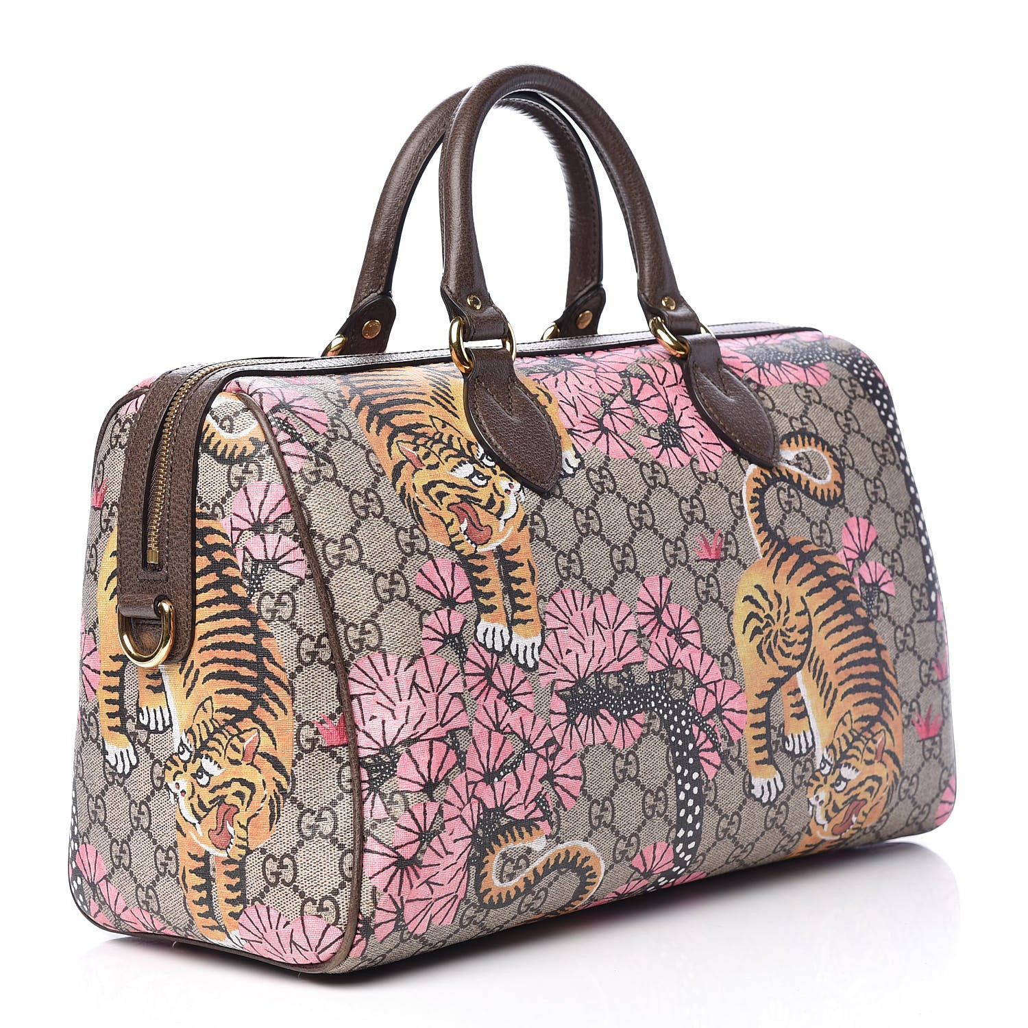 Gucci GG Supreme Monogram Bengal Medium Boston Beige PInk 3 of 18