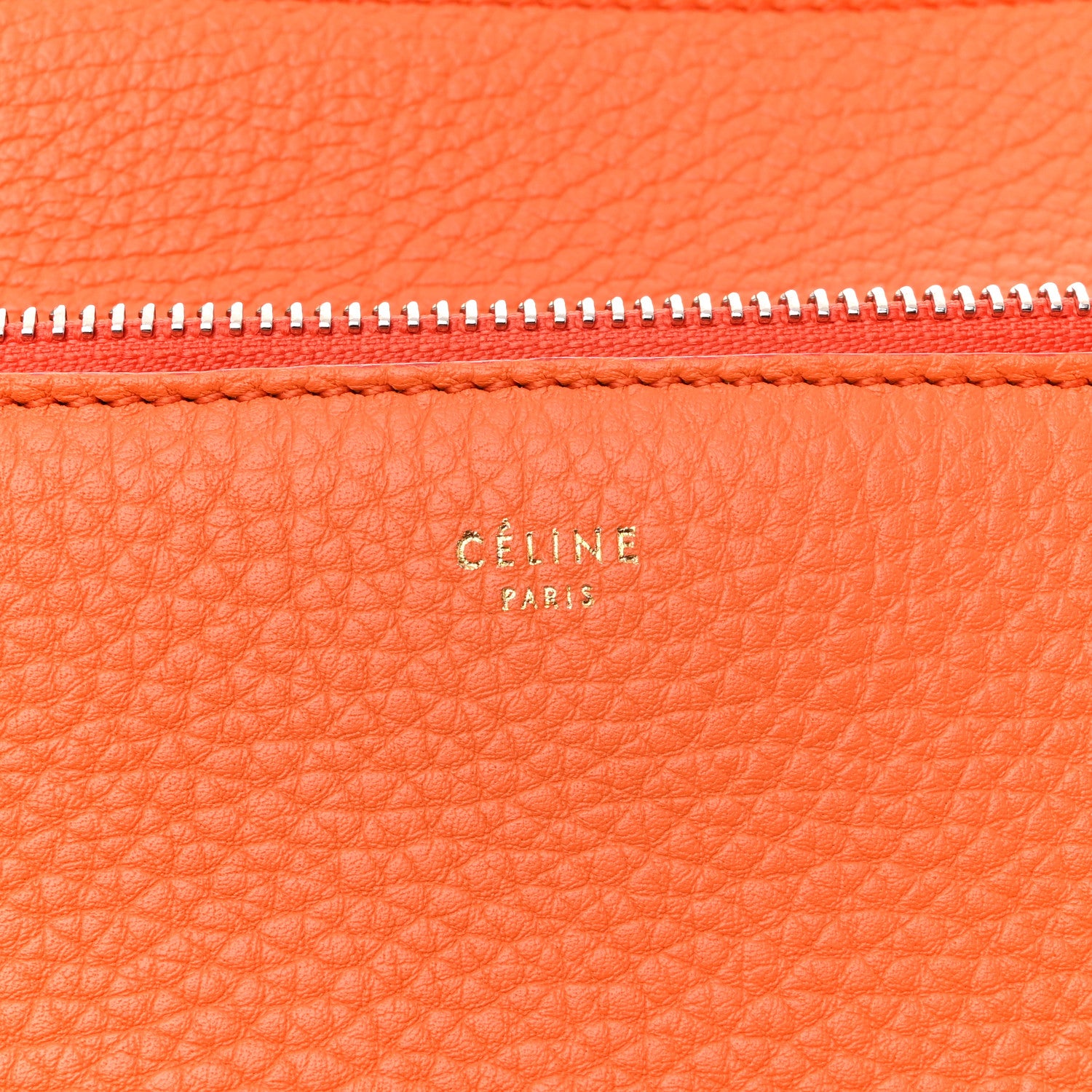 Celine Grained Calfskin Small Edge Shoulder Bag Orange 6 of 10