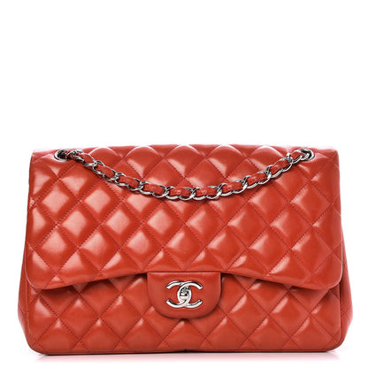 Chanel Lambskin Quilted Jumbo Double Flap Red 1 of 9