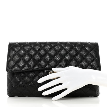 Chanel Caviar Quilted Flap Clutch Black 2 of 7