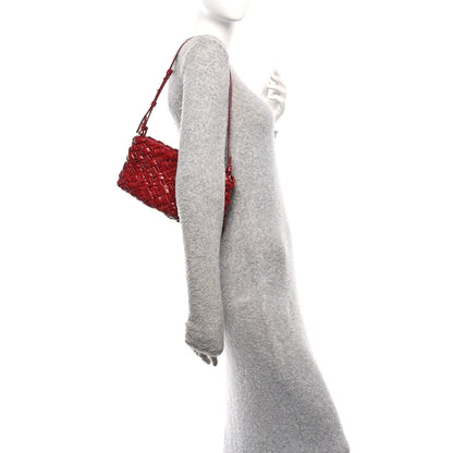 Bottega Veneta Calfskin Intrecciato Kalimero Cha-Cha Clutch Red 2 of 9