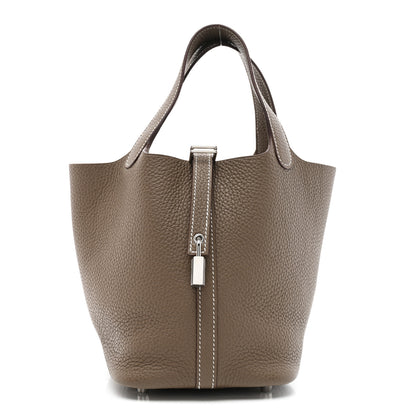 Hermes Taurillon Clemence Picotin Lock 18 PM Etoupe 1 of 11