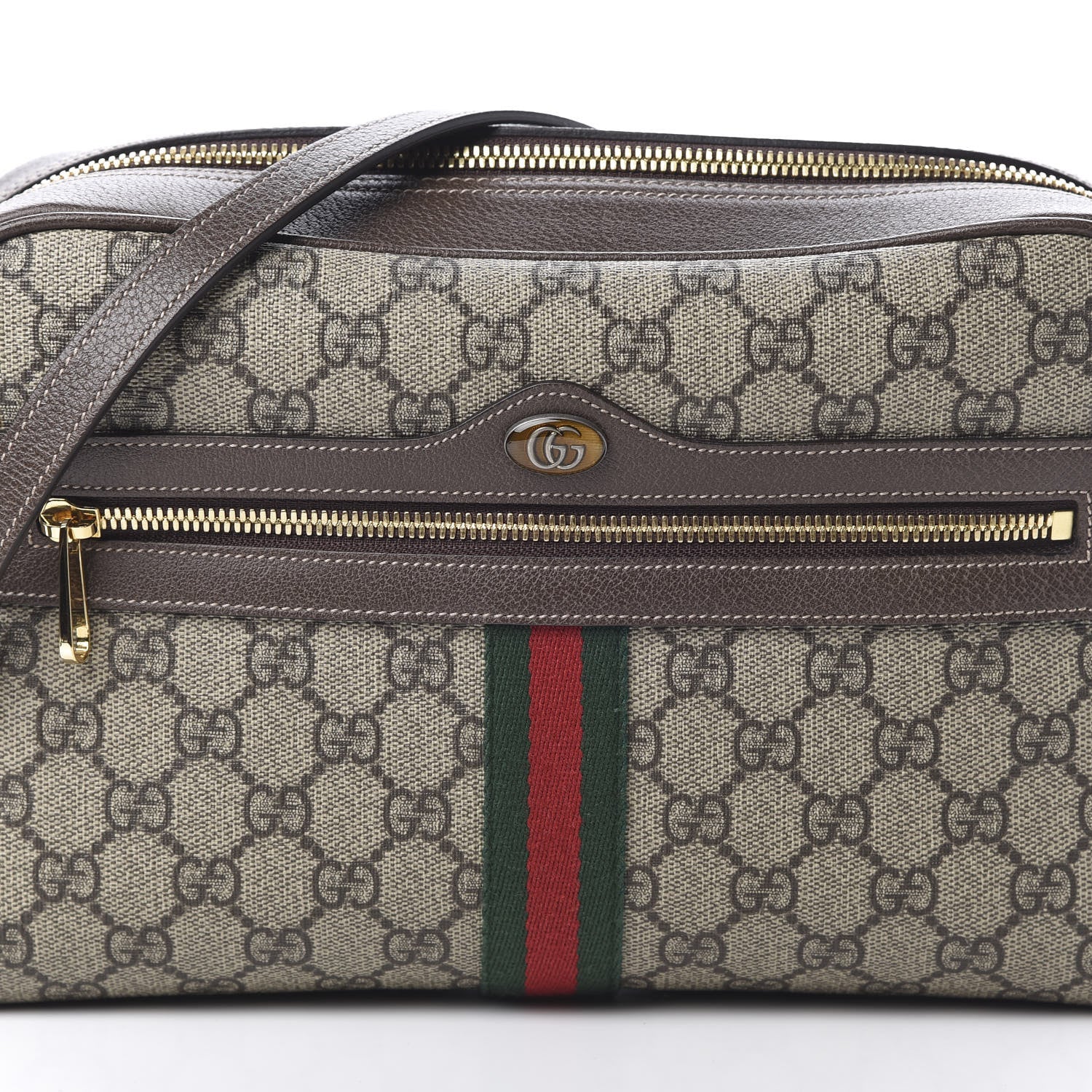 Gucci GG Supreme Monogram Web Small Ophidia Shoulder Bag Brown 8 of 10