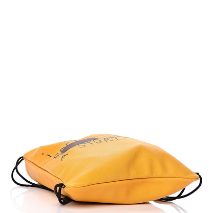 Gucci Calfskin Coco Capitan Logo Drawstring Backpack Yellow 4 of 9