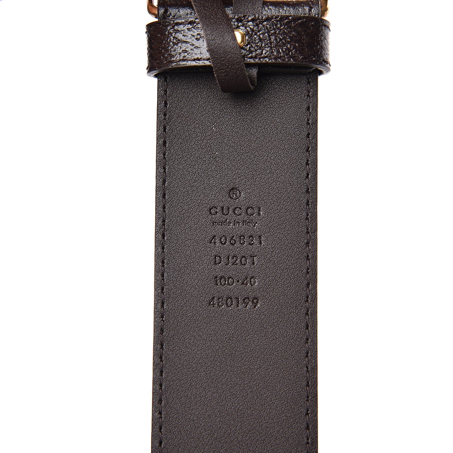 Textured Dollar Calfskin Double G 40mm Belt 100 40 Dark Cocoa