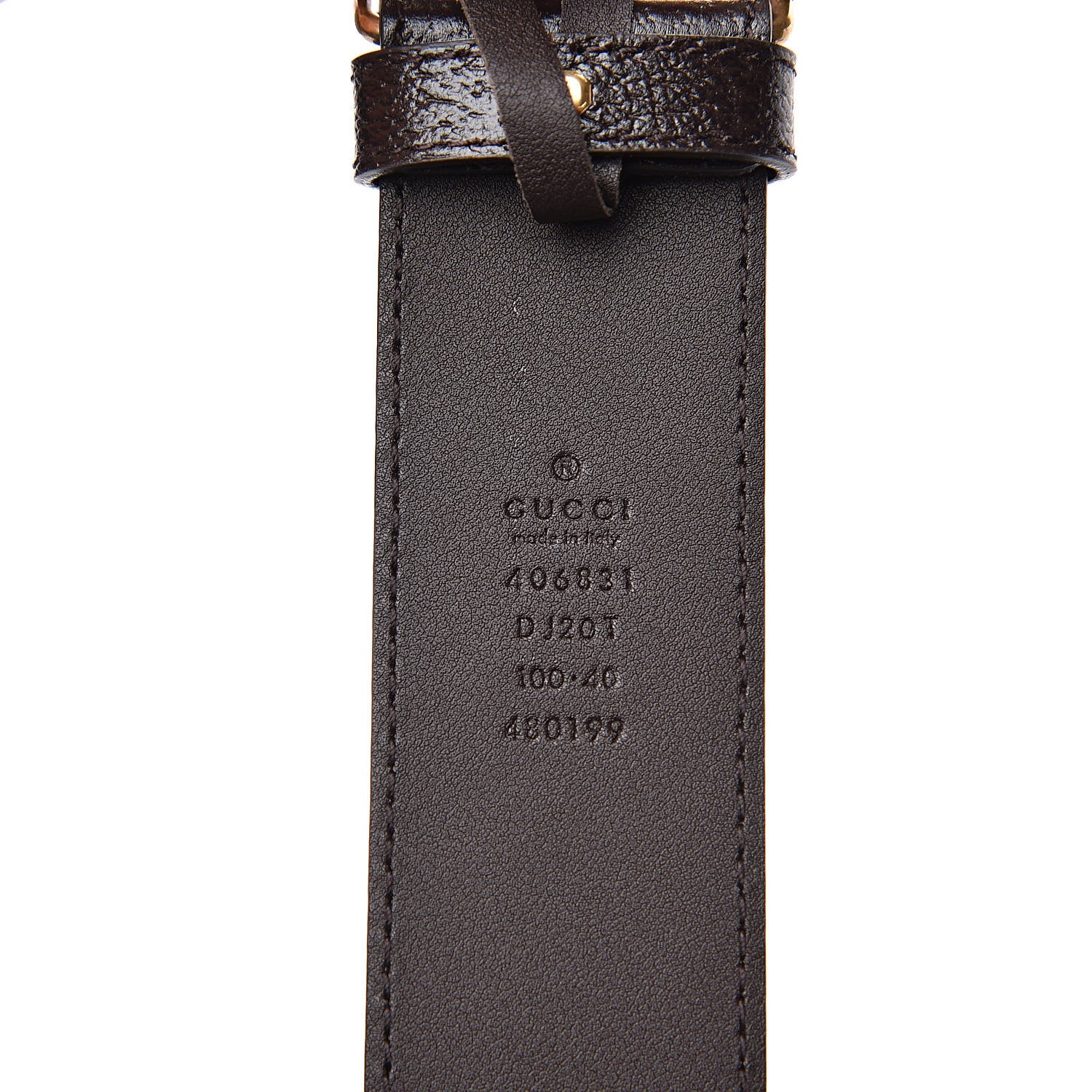 Gucci Textured Dollar Calfskin Double G 40mm Belt 100 40 Dark Cocoa 7 of 7