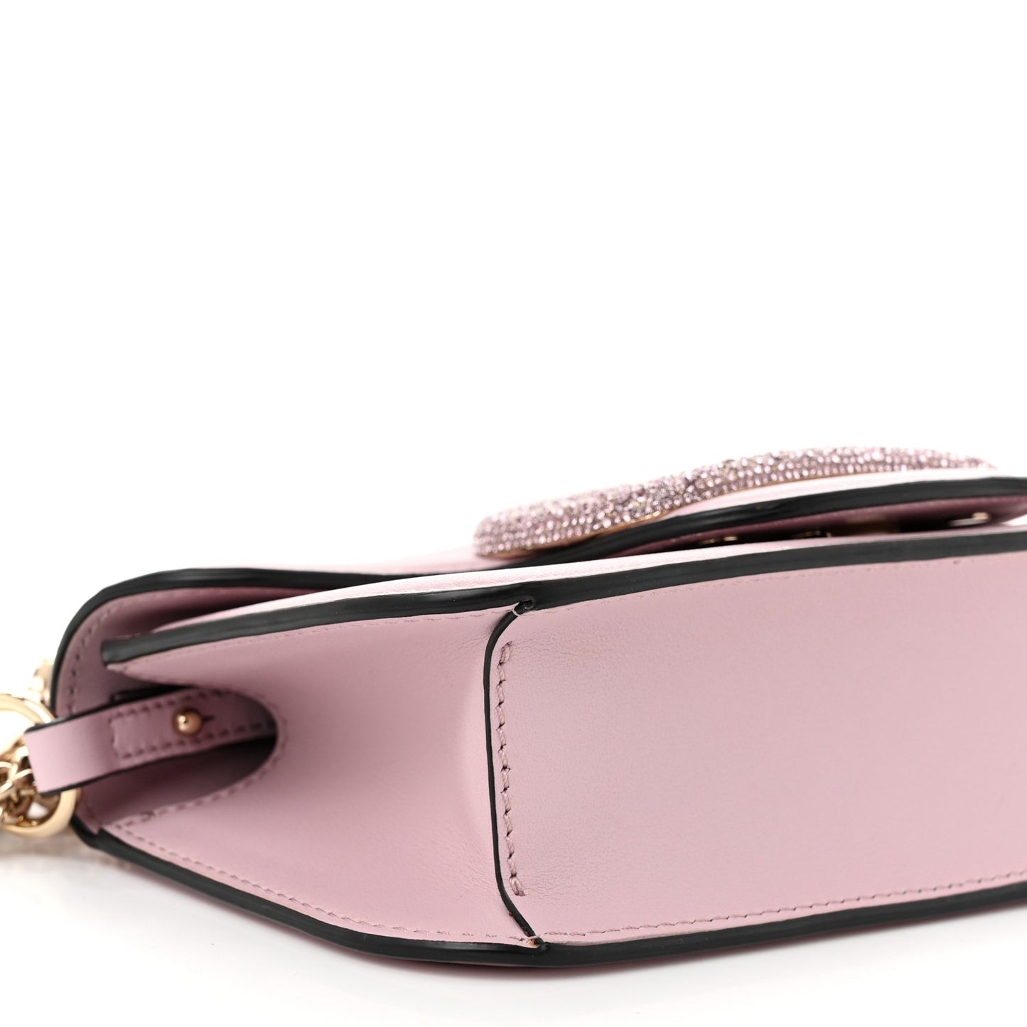 Calfskin Crystal Vlogo Small Loco Shoulder Bag Water Lilies