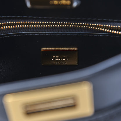 Fendi Nappa Stacked Bar Mini Peekaboo Iconic Satchel Black 8 of 10