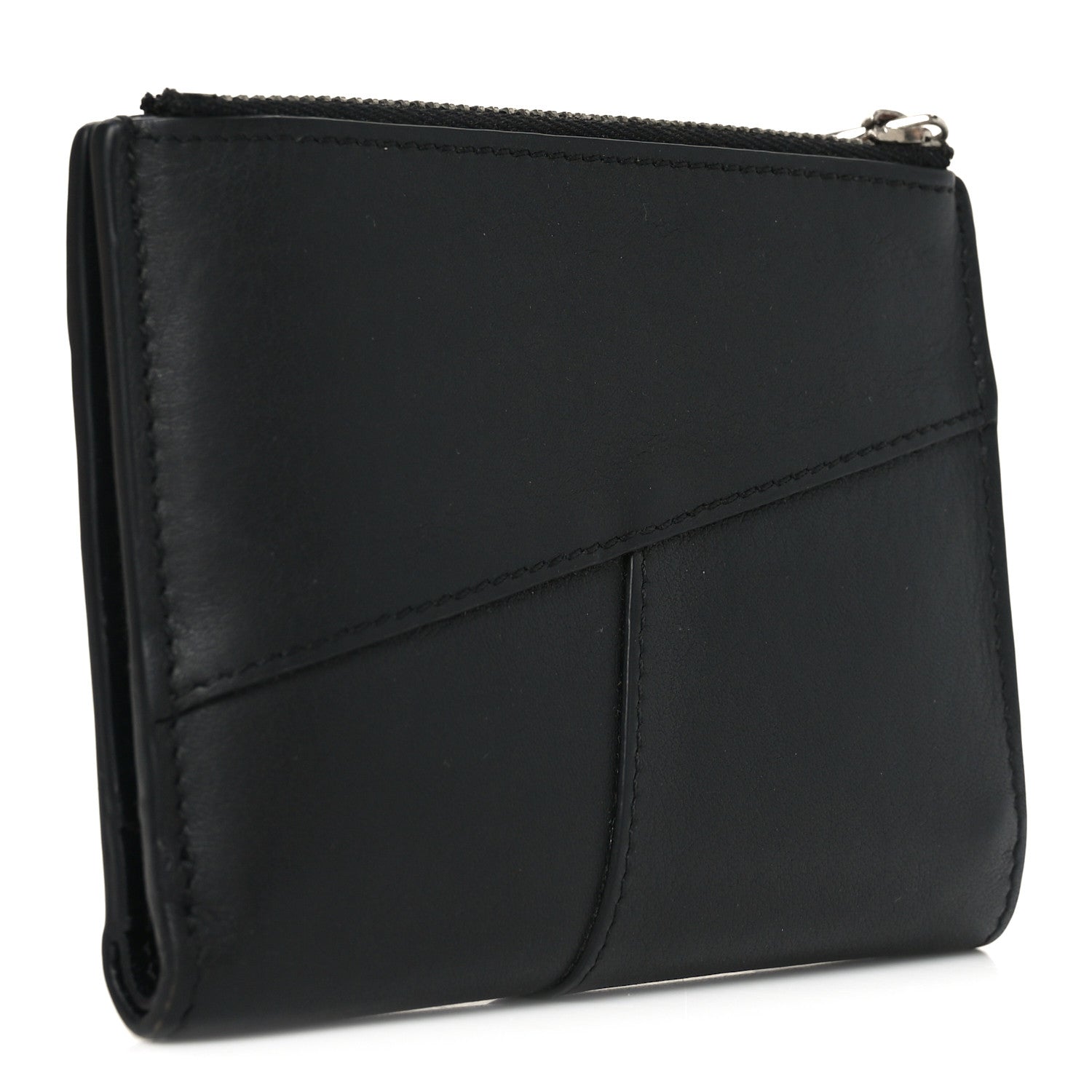Loewe Calfskin Puzzle Zip Slim Compact Bi-Fold Wallet Black 3 of 6