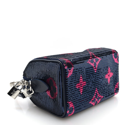 Louis Vuitton Giant Monogram Sequins Speedy Bandouliere 18 Navy Fuchsia 4 of 9