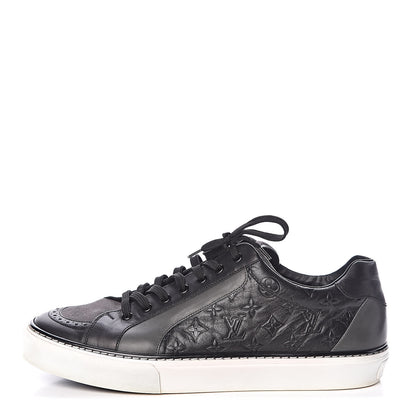 Louis Vuitton Calfskin Embossed Monogram Street Sneakers 8 Black 1 of 10