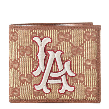 Gucci X MLB Monogram LA Dodgers Bi-Fold Wallet Beige Ruggine Ivory 1 of 8