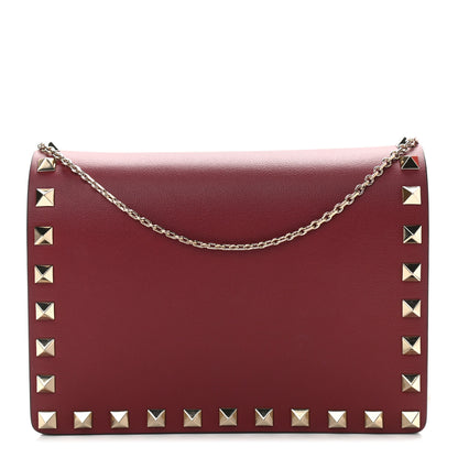 Valentino Garavani Calfskin Rockstud Wallet on Chain Camelia 1 of 11