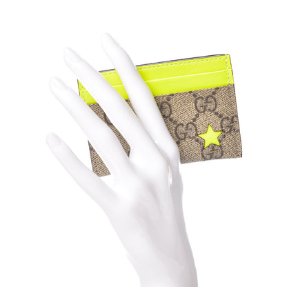 Gucci GG Supreme Stars Card Holder Yellow 2 of 7