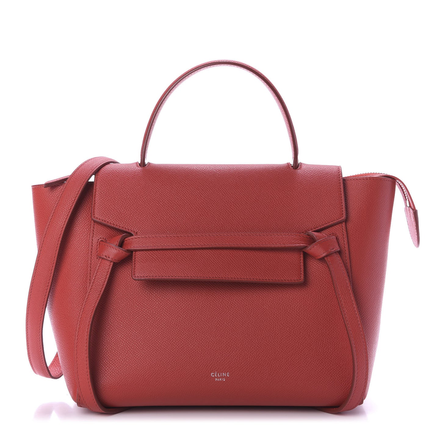 Baby Grained Calfskin Micro Belt Bag Coquelicot