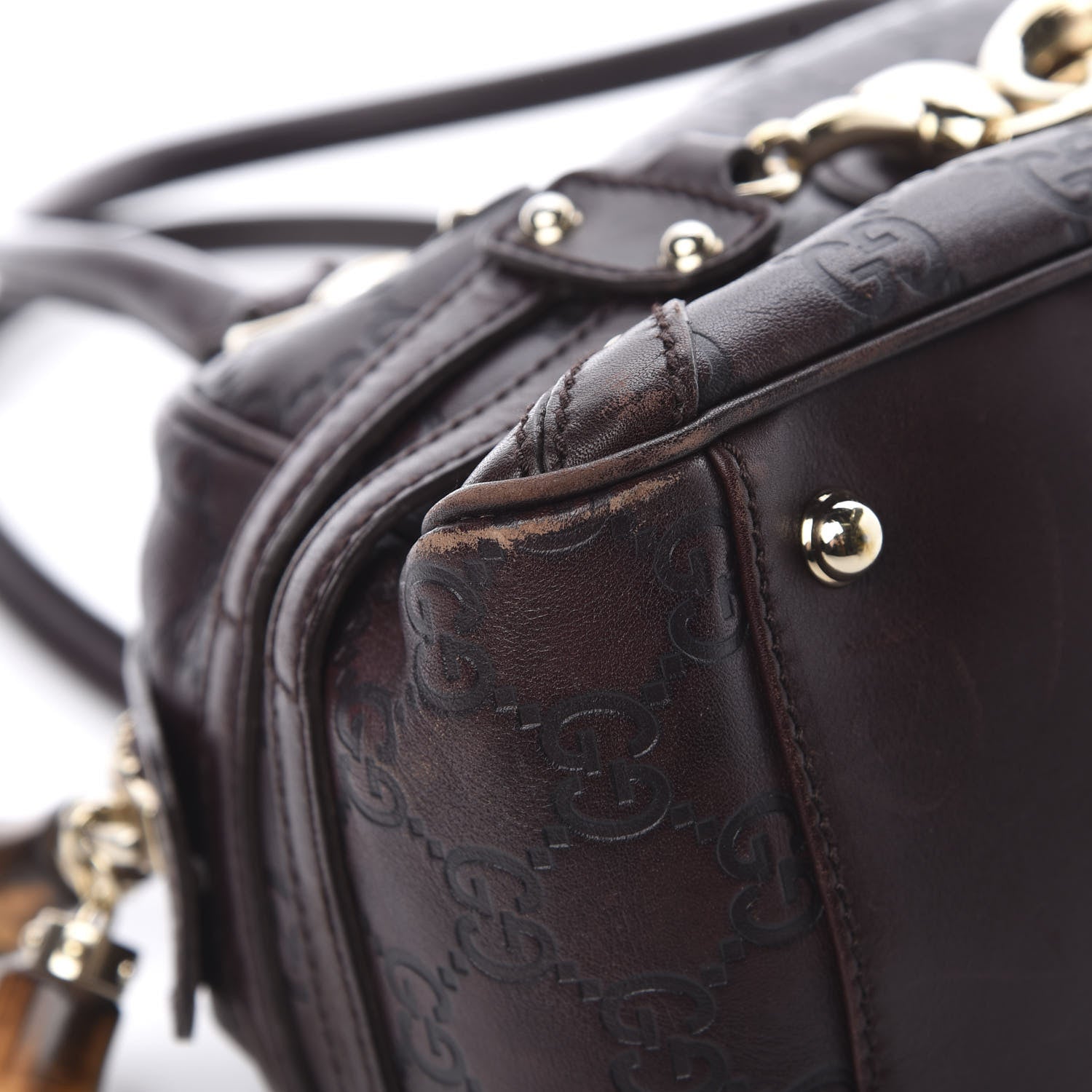 Gucci Guccissima Medium Wave Boston Dark Brown 9 of 17
