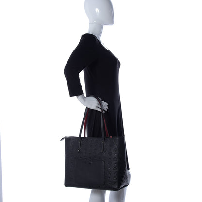 MCM Calfskin Ottomar Monogram Medium Klara Shopper Tote Black 2 of 16