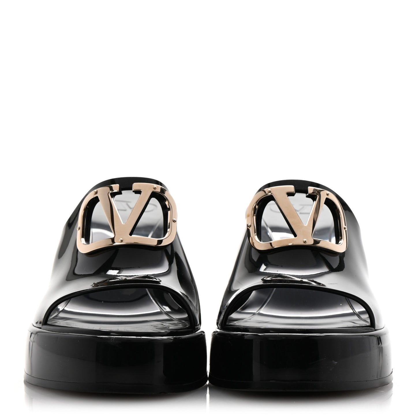 Rubber VLogo PM Platform Slide Sandals 39 Black