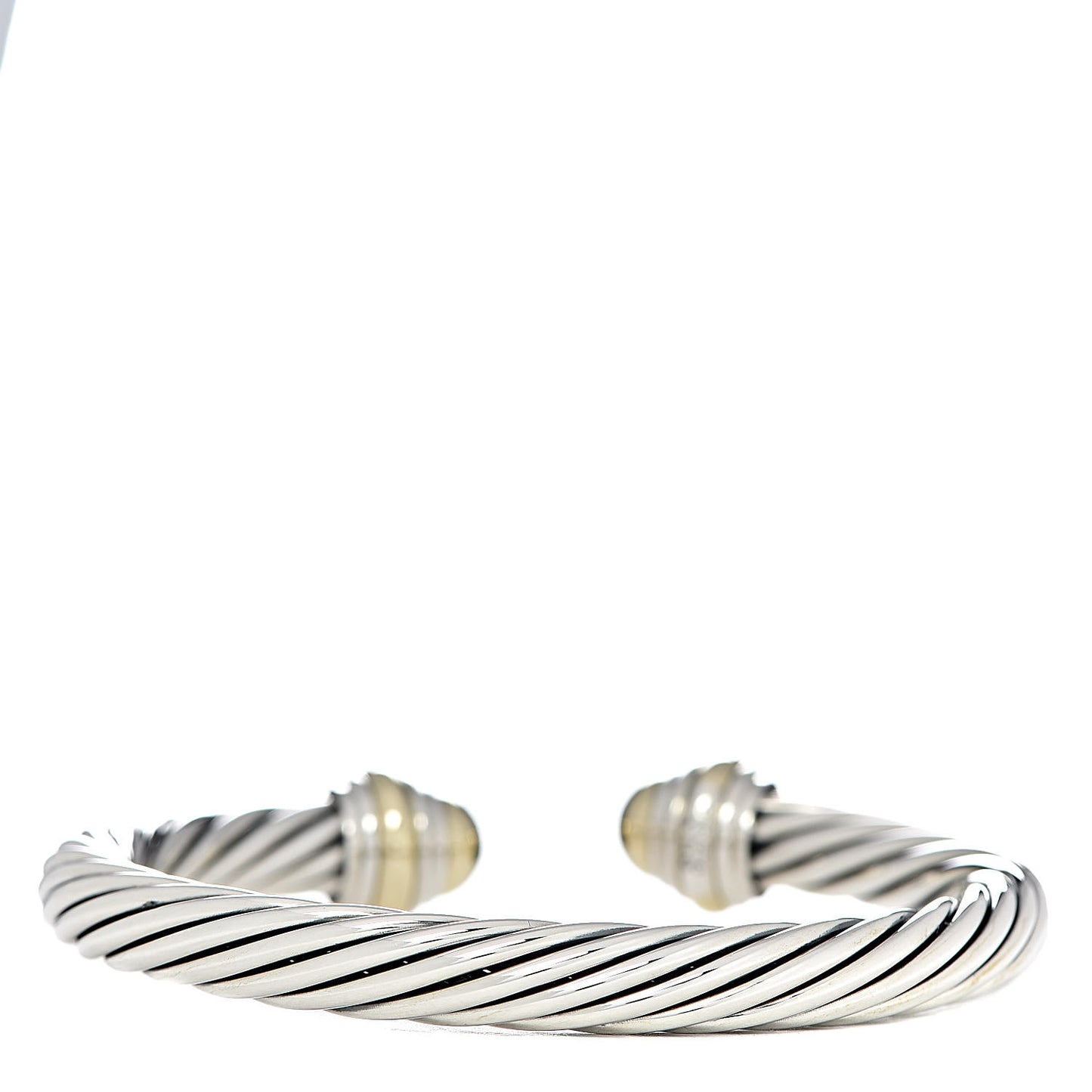 Sterling Silver 14K Yellow Gold 7mm Cable Classics Bracelet