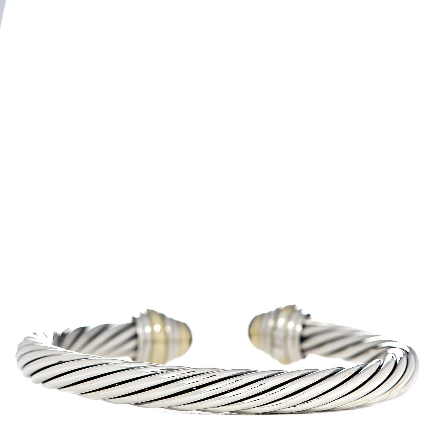 David Yurman Sterling Silver 14K Yellow Gold 7mm Cable Classics Bracelet 3 of 4