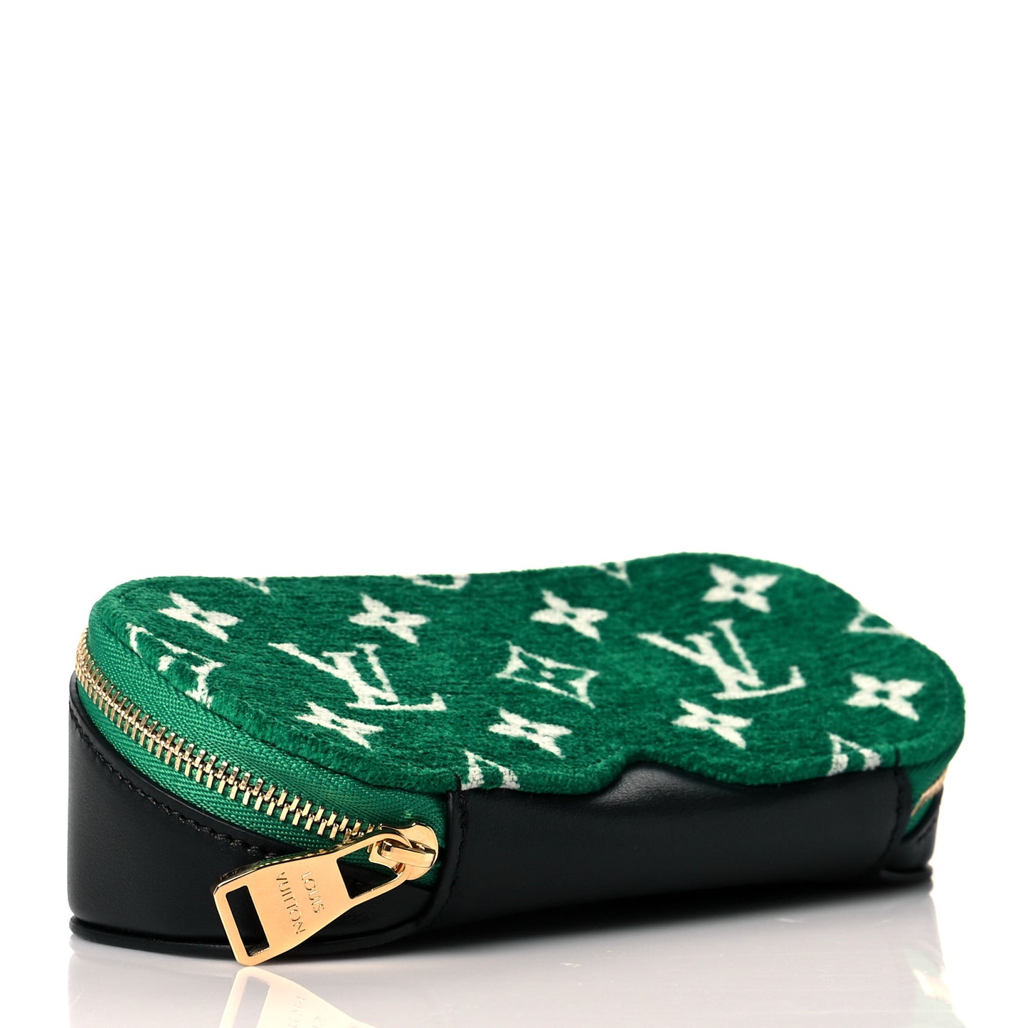 Jacquard Velvet Monogram LV Match Sunglasses Case GM Vert