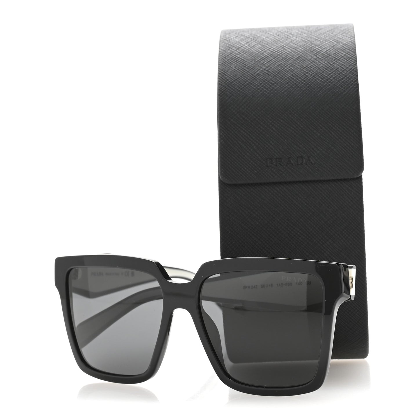 Acetate Square Sunglasses SPR 24Z Black White