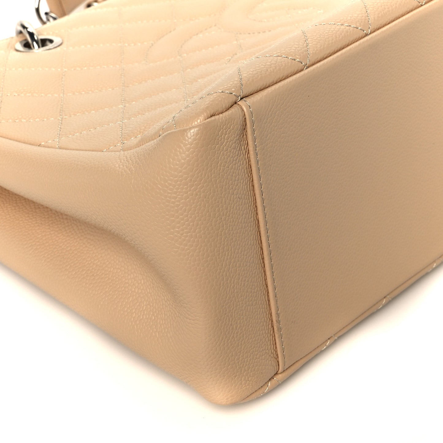 Caviar Quilted Grand Shopping Tote GST Beige