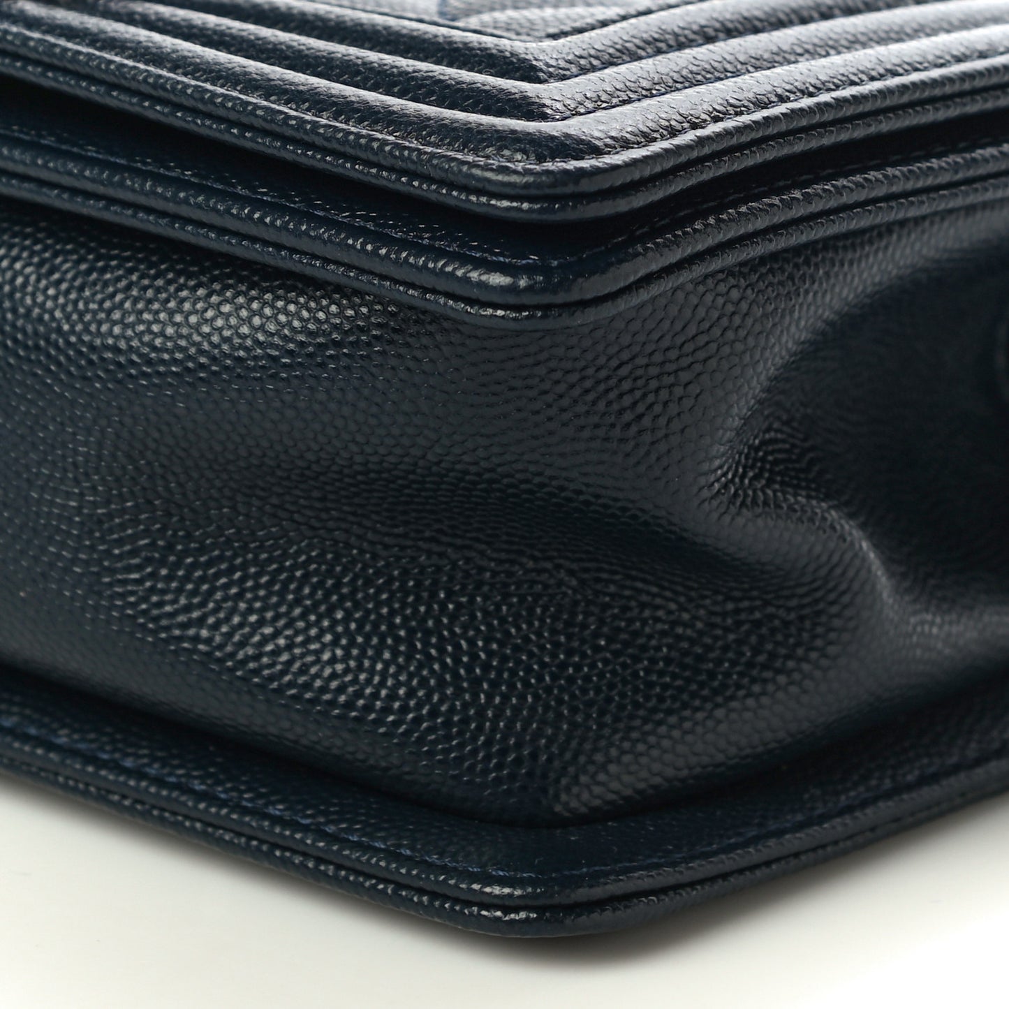 Caviar Quilted Small Boy Flap Navy