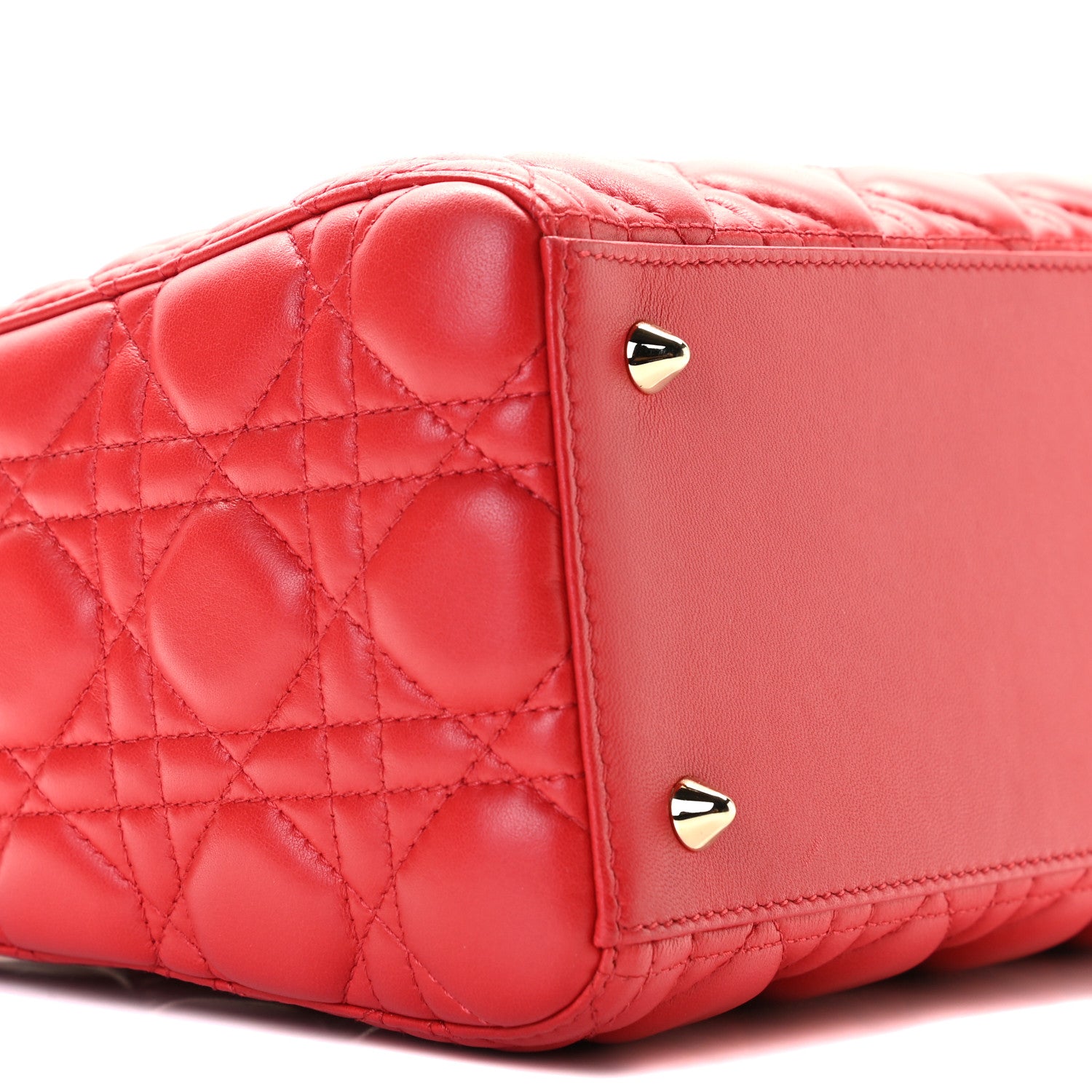 Christian Dior Lambskin Cannage Medium Lady Dior Red 19 of 22