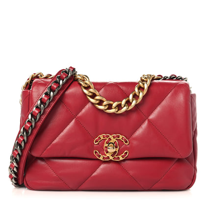 Chanel Lambskin Quilted Medium Chanel 19 Flap Red 1 of 10
