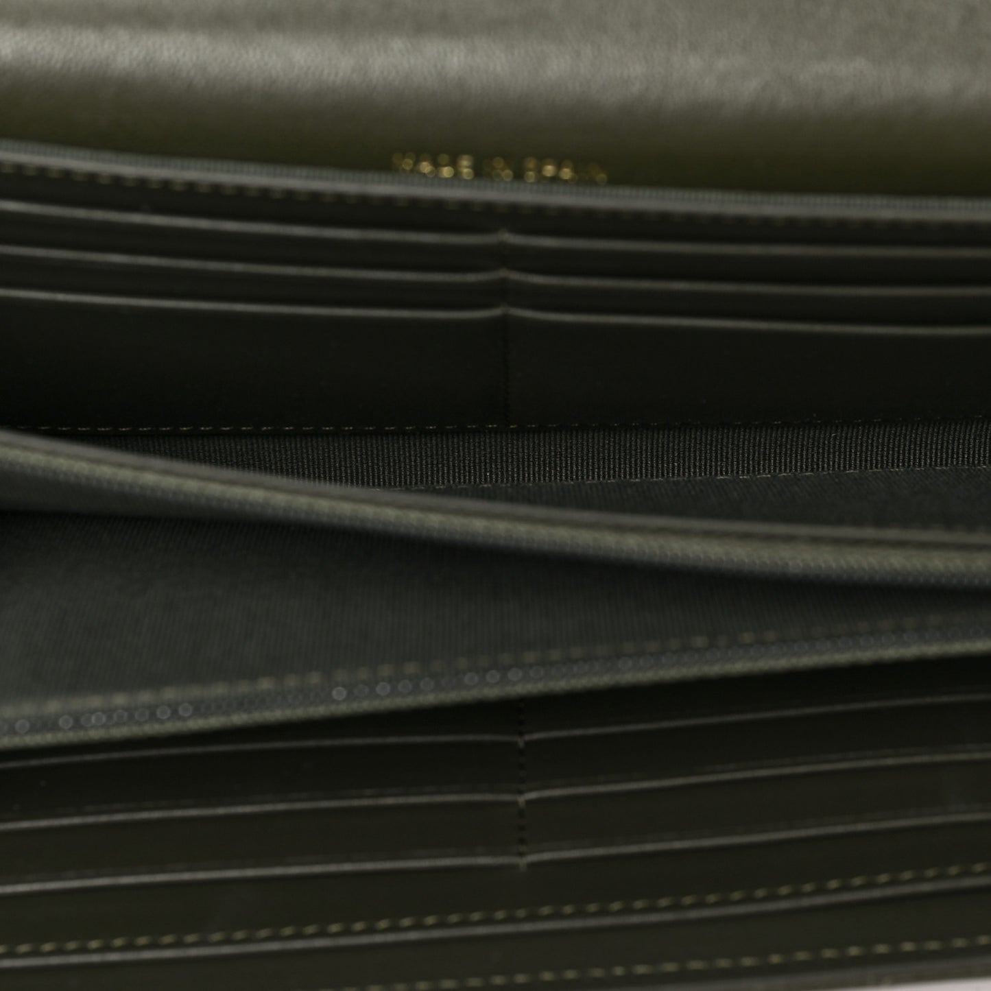 Lambskin Quilted Chanel 19 Flap Wallet Khaki