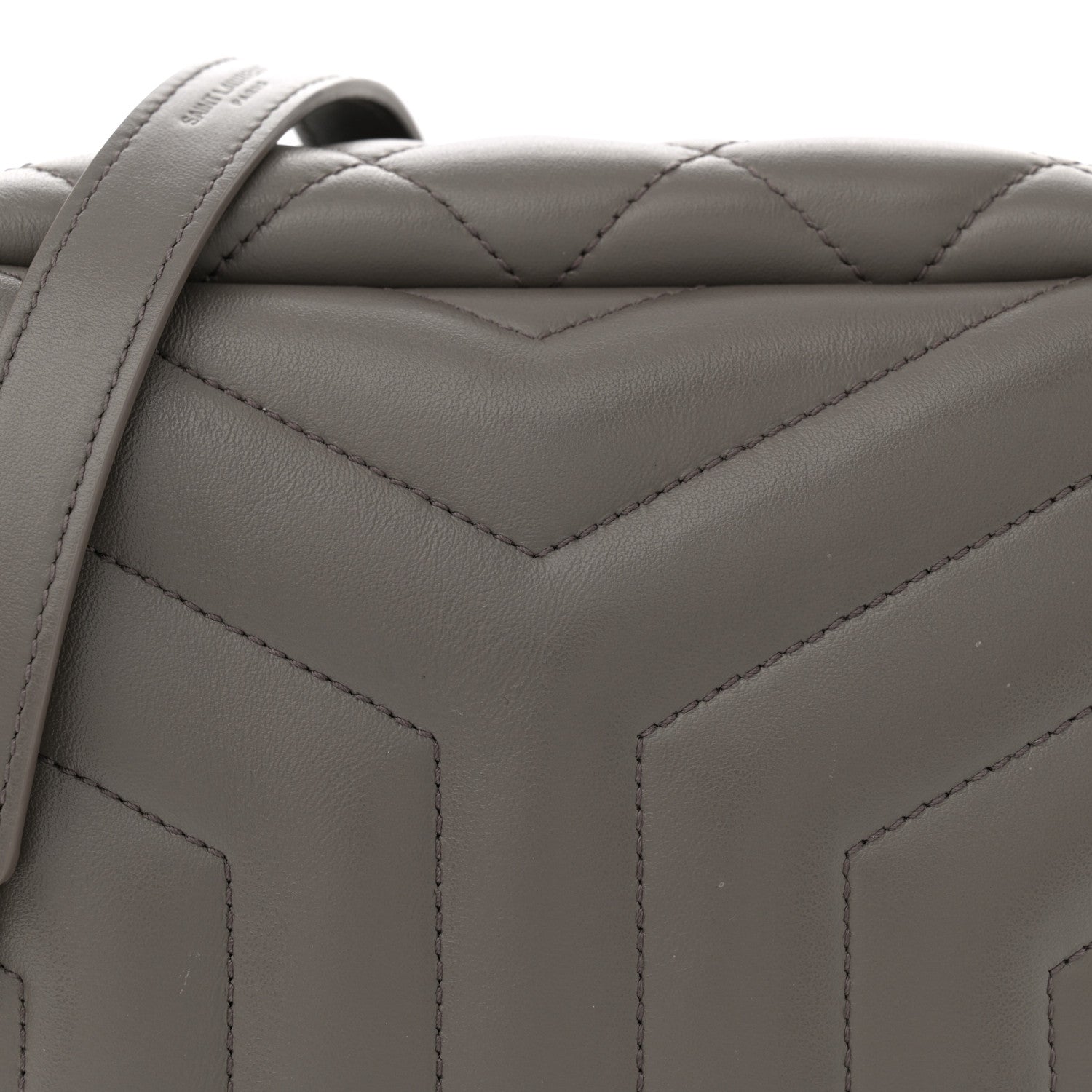 Saint Laurent Calfskin Y Quilted Monogram Small Loulou Bowling Bag Earth 8 of 10