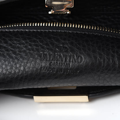 Valentino Garavani Pebbled Calfskin Small Rockstud Flip-Lock Messenger Bag Black 5 of 8