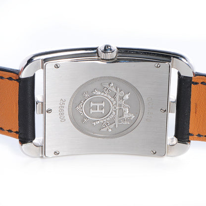 Hermes Stainless Steel Barenia 33mm Cape Cod Quartz Watch Noir 5 of 9