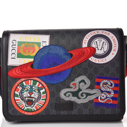 Gucci GG Supreme Monogram Night Courrier Flap Messenger Black Multicolor 12 of 12