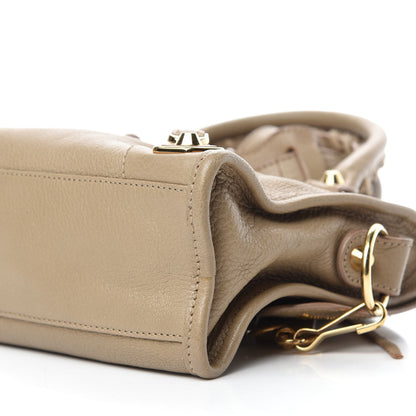 Balenciaga Chevre Gold Metallic Edge Hardware Mini City Beige Latte 7 of 10