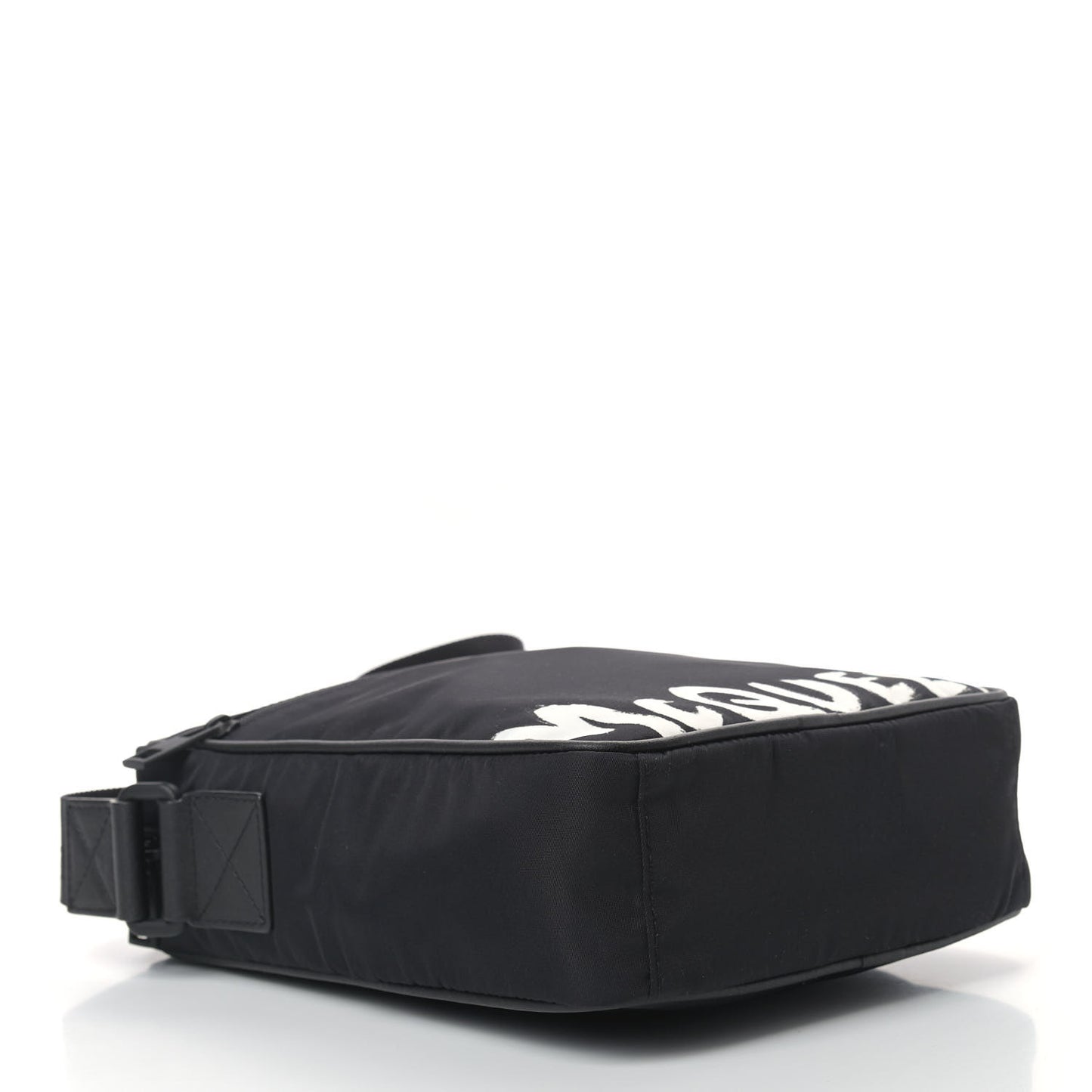 Nylon Painted Logo Messenger Bag Black