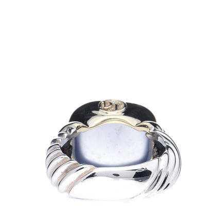 David Yurman Sterling Silver 14K Yellow Gold Chalcedony 14mm Noblesse Ring 53 6.5 3 of 7