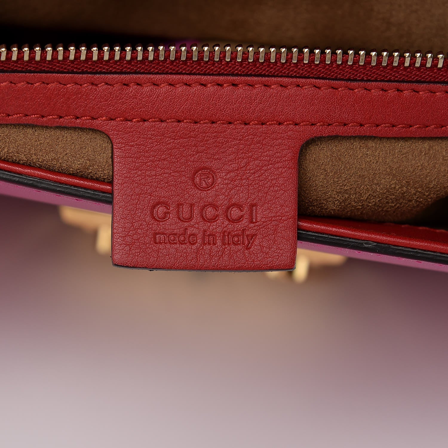 Gucci Moon Calfskin Bi-Color Medium Padlock Shoulder Bag New Rosette Hibiscus Red 6 of 12