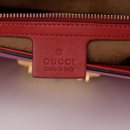 Gucci Moon Calfskin Bi-Color Medium Padlock Shoulder Bag New Rosette Hibiscus Red 6 of 12
