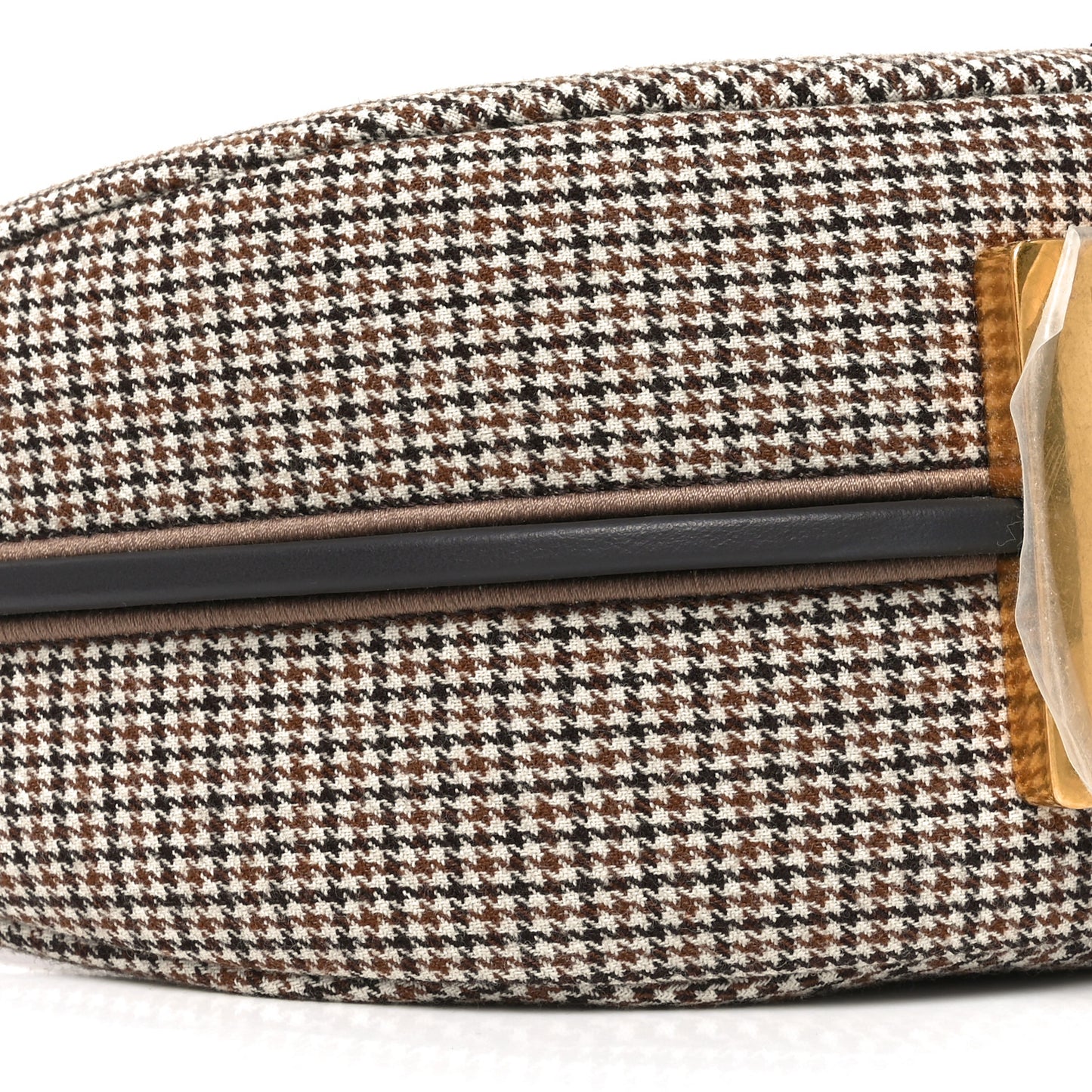 Wool Vitello Grace Small Houndstooth Small Fendigraphy Hobo Bag Beige Ebano