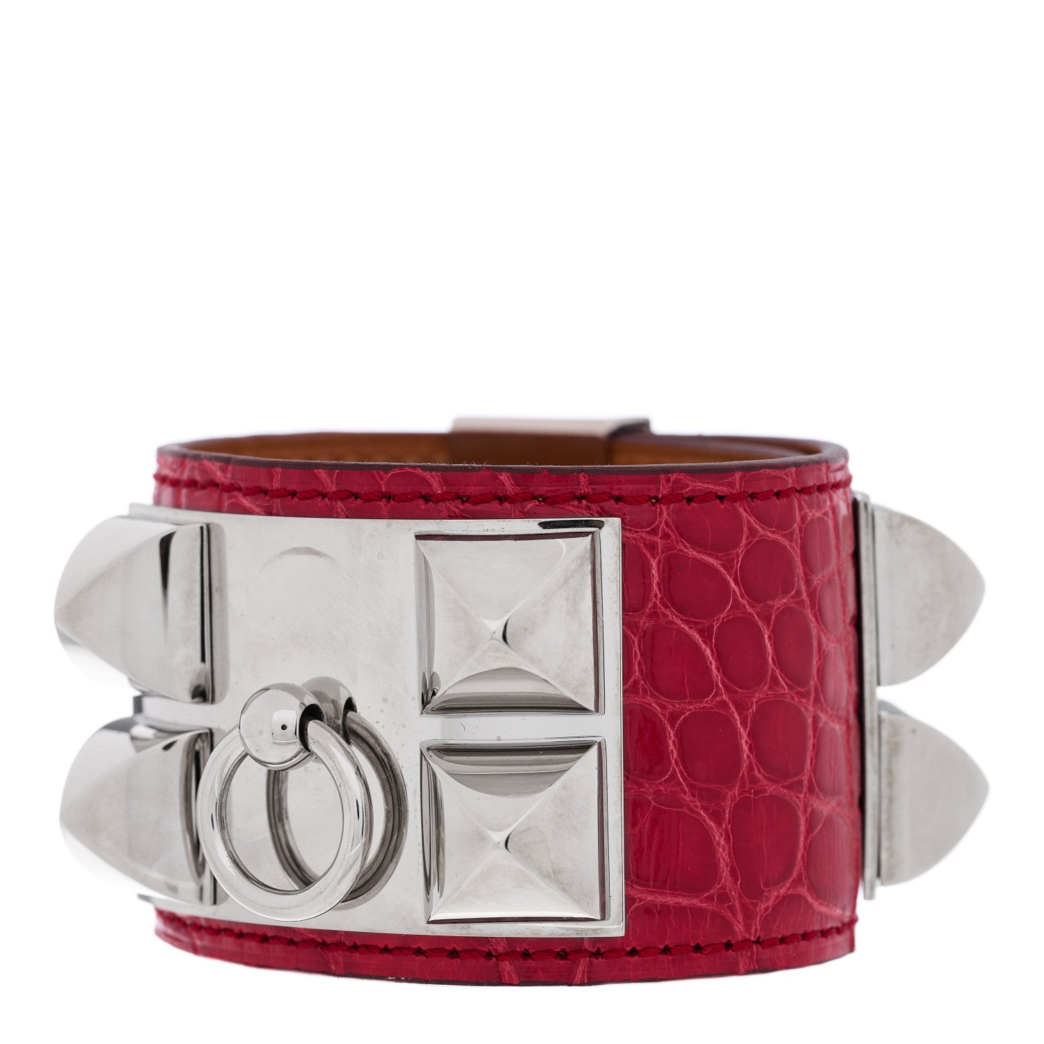 Hermes Shiny Alligator Collier De Chien CDC Bracelet S Braise 1 of 3