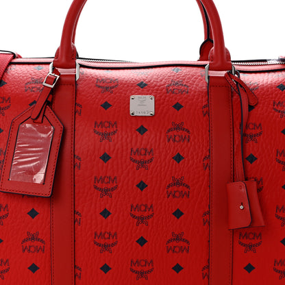 MCM Visetos Large Traveler Weekender Bag Red 6 of 8