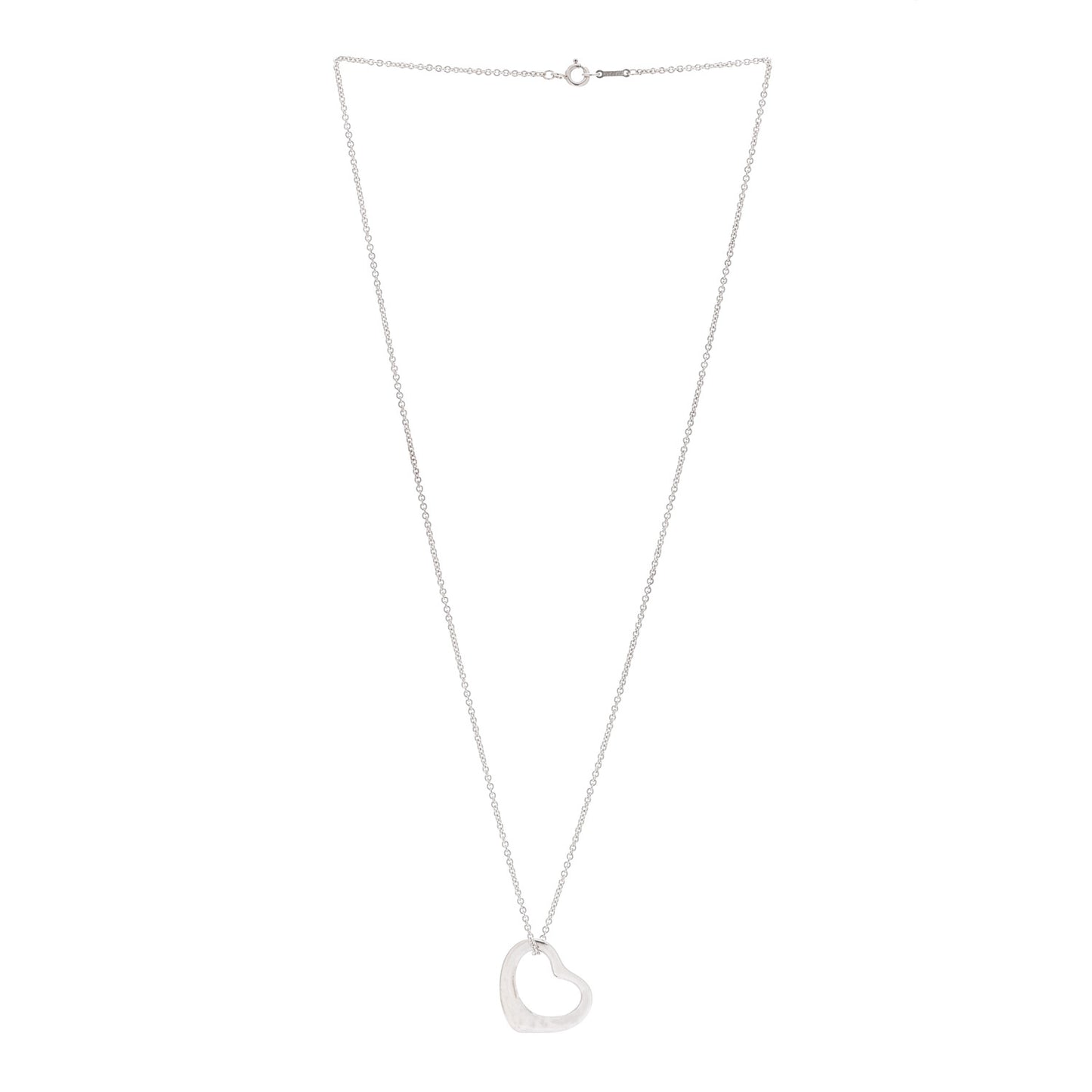 Sterling Silver 22mm Elsa Peretti Open Heart Pendant Necklace