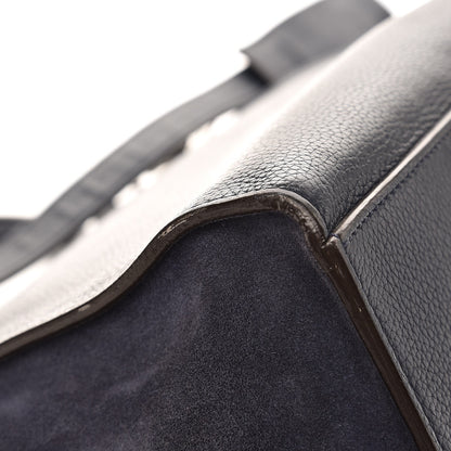 Celine Drummed Calfskin Suede Medium Trapeze Navy 12 of 15